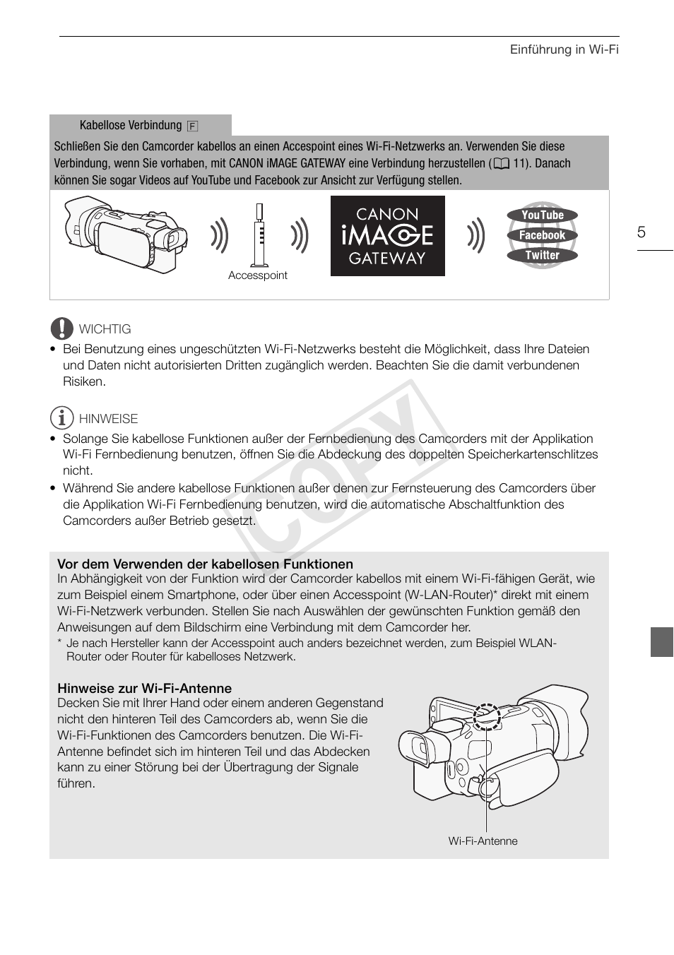 Cop y | Canon LEGRIA HF G30 User Manual | Page 29 / 89