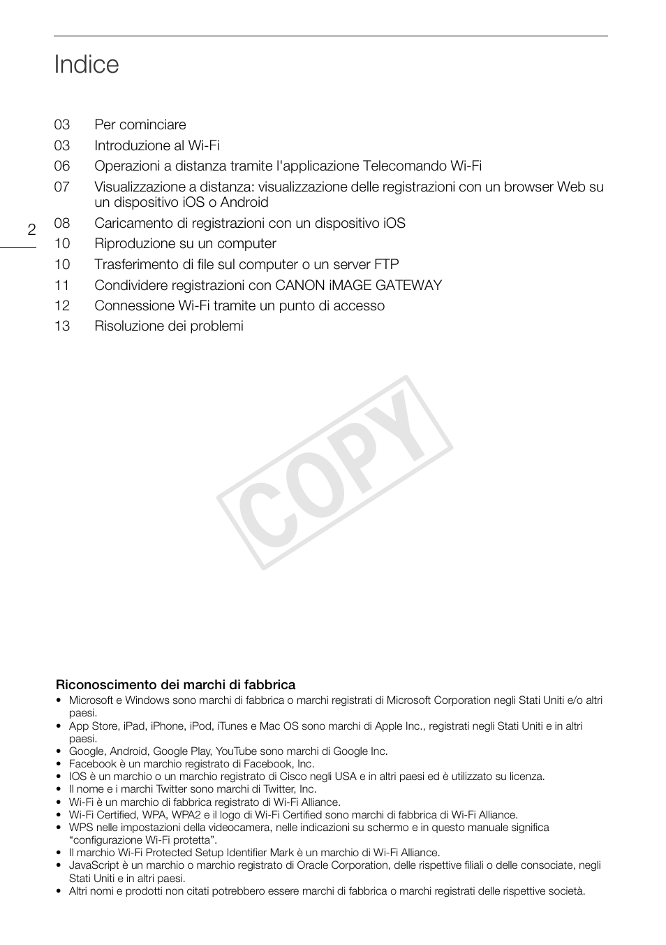 Cop y, Indice | Canon LEGRIA HF G30 User Manual | Page 40 / 89