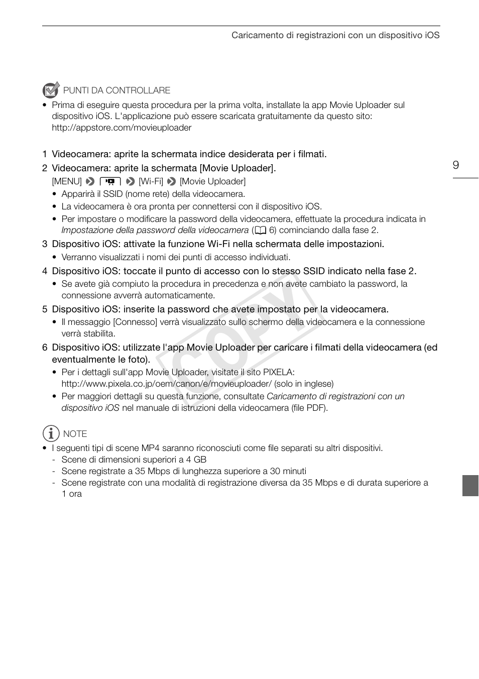 Cop y | Canon LEGRIA HF G30 User Manual | Page 47 / 89