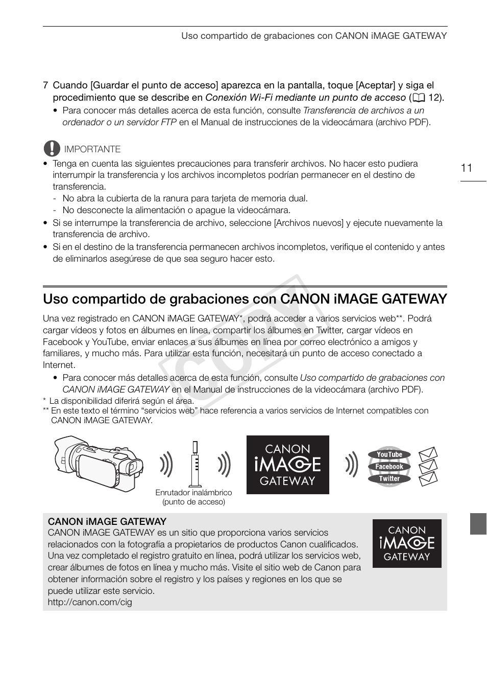 Cop y | Canon LEGRIA HF G30 User Manual | Page 61 / 89