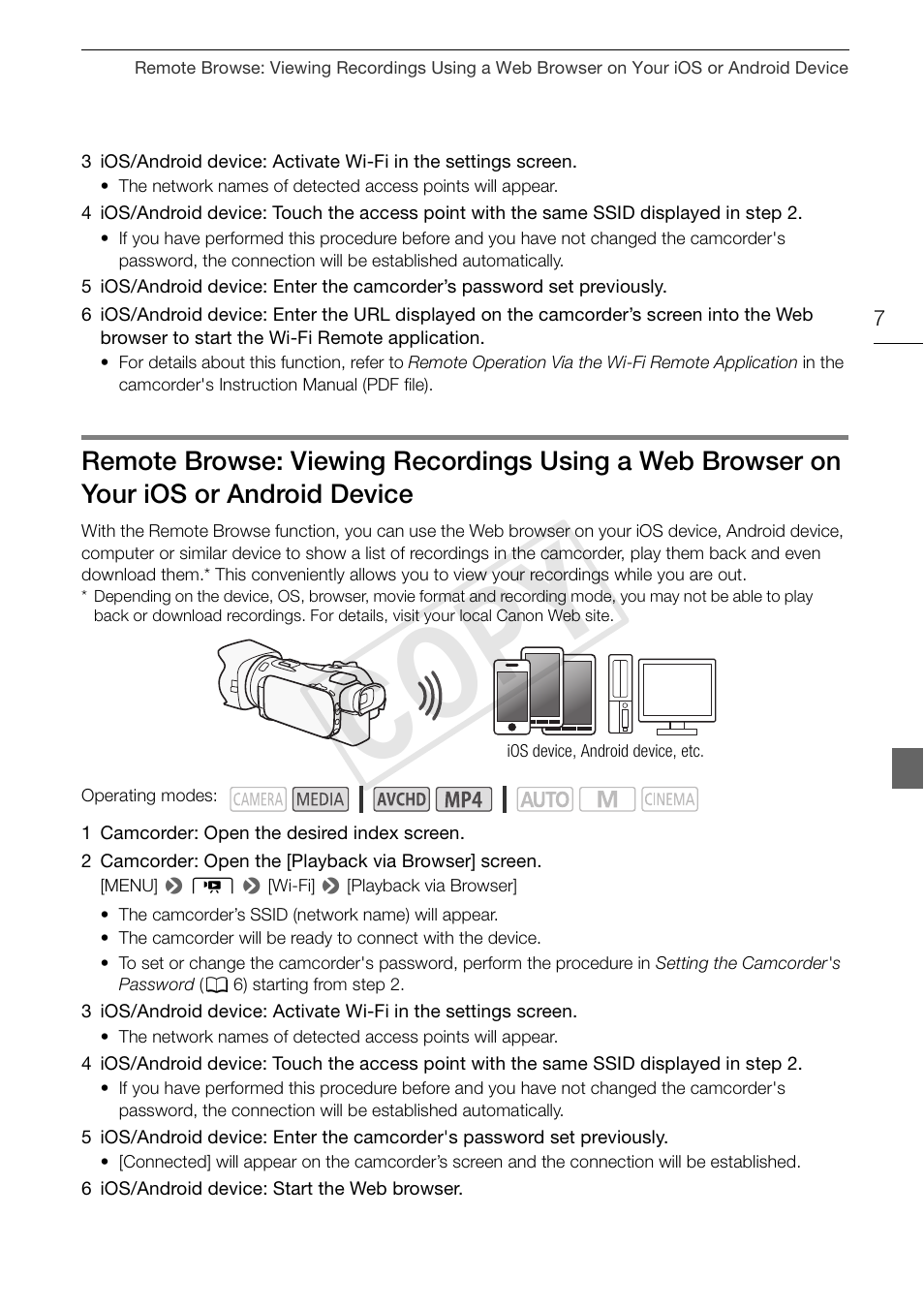 Cop y | Canon LEGRIA HF G30 User Manual | Page 7 / 89