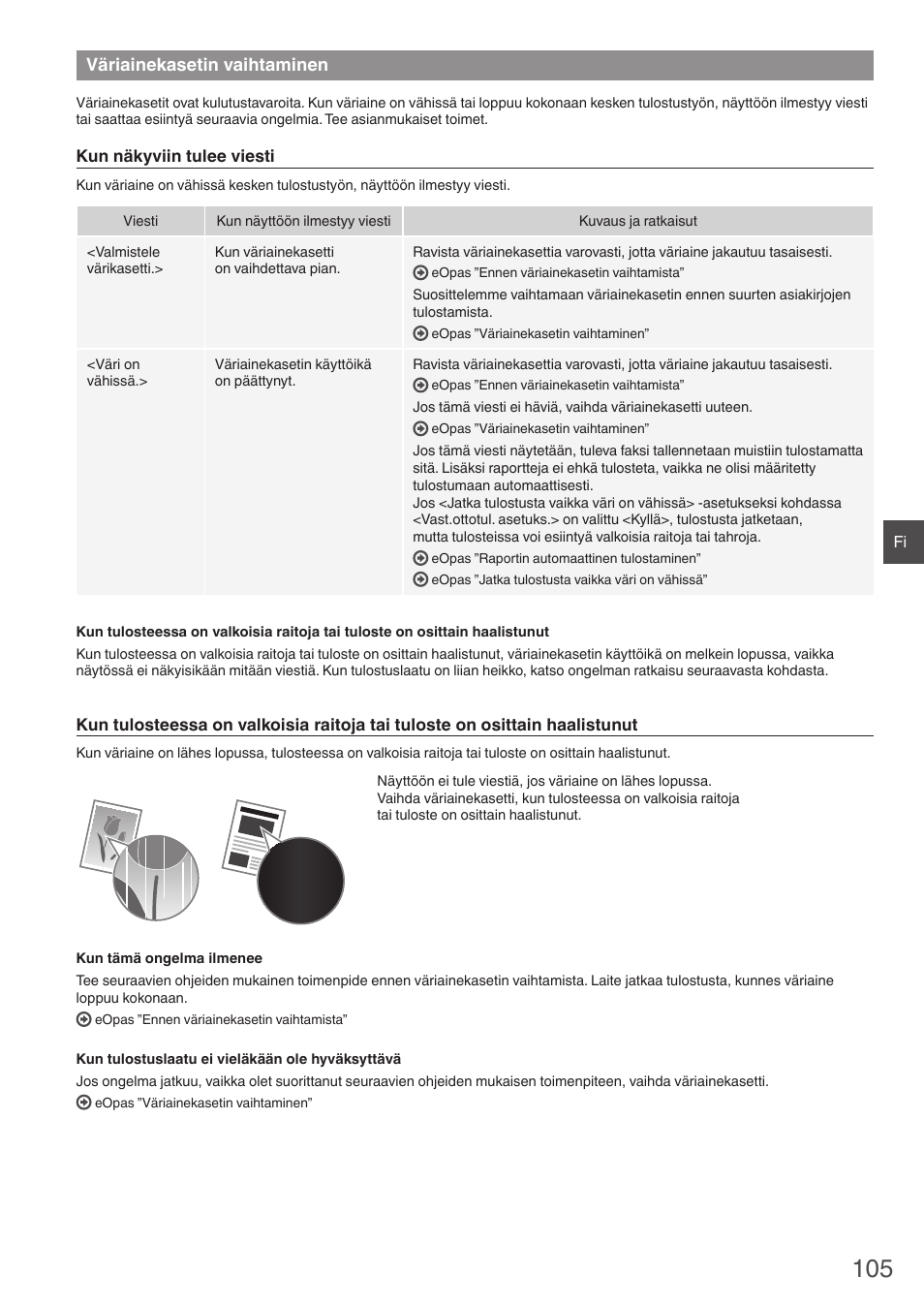 Väriainekasetin vaihtaminen | Canon i-SENSYS FAX-L410 User Manual | Page 105 / 236