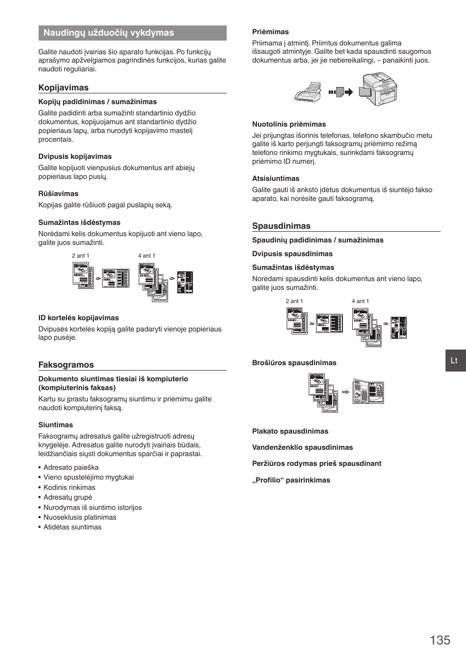 Naudingų užduočių vykdymas | Canon i-SENSYS FAX-L410 User Manual | Page 135 / 236