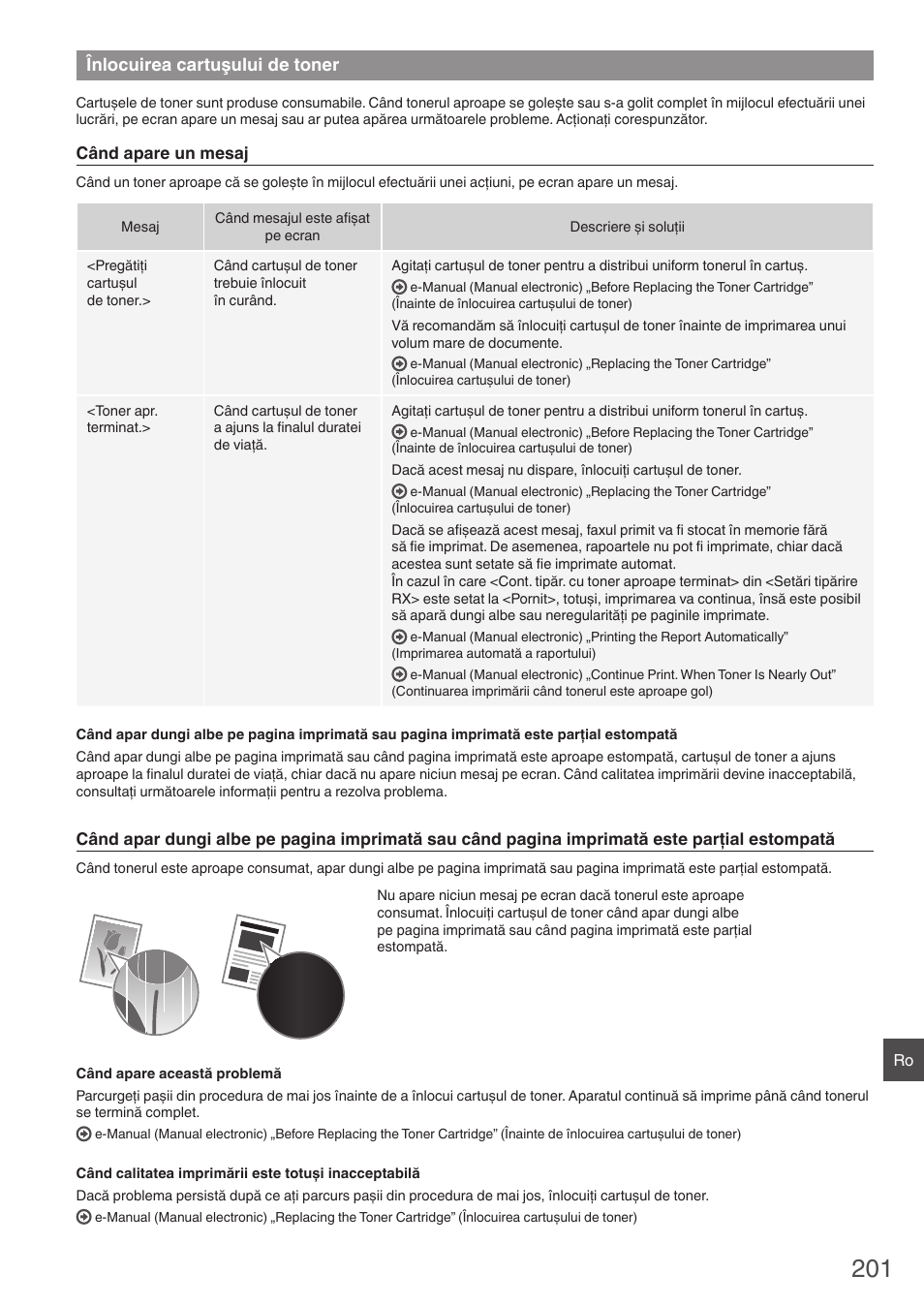 Înlocuirea cartuşului de toner | Canon i-SENSYS FAX-L410 User Manual | Page 201 / 236