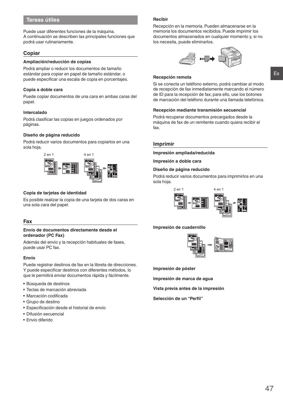 Tareas útiles | Canon i-SENSYS FAX-L410 User Manual | Page 47 / 236