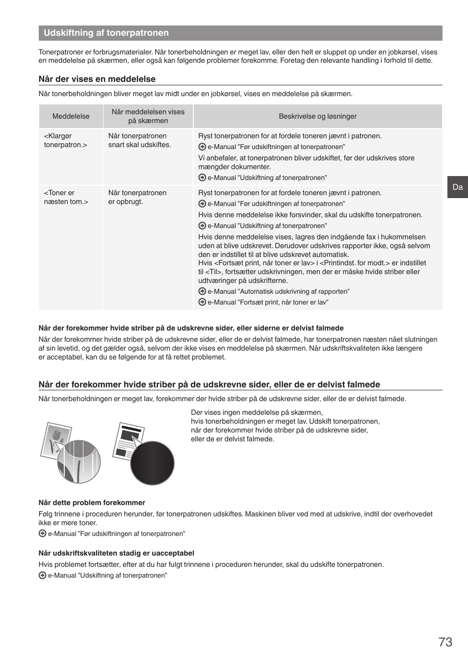 Udskiftning af tonerpatronen | Canon i-SENSYS FAX-L410 User Manual | Page 73 / 236