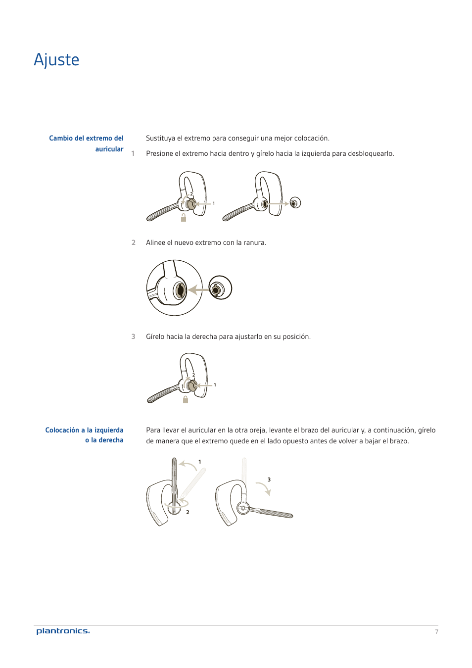 Ajuste | Plantronics Voyager Legend User Manual | Page 7 / 13
