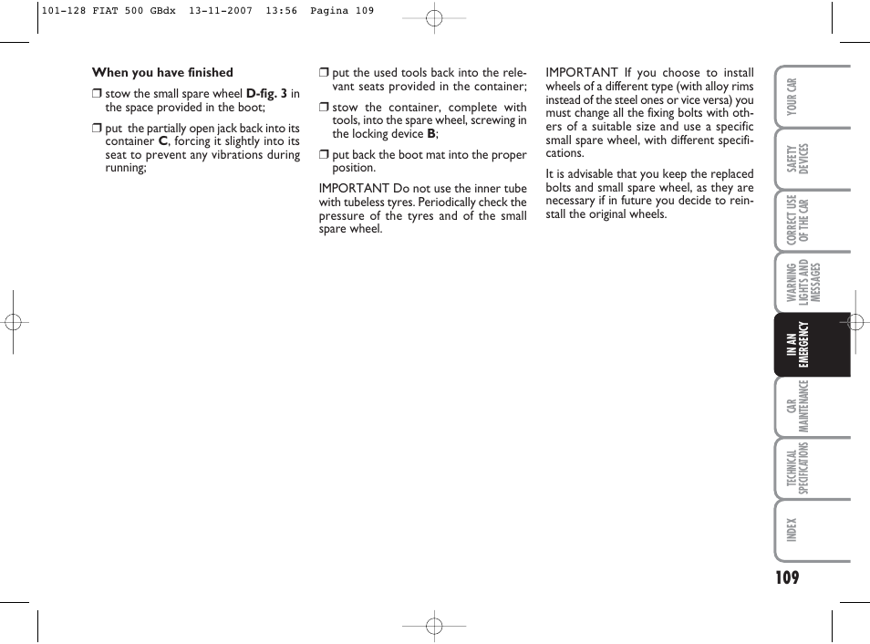 FIAT 500 User Manual | Page 110 / 178