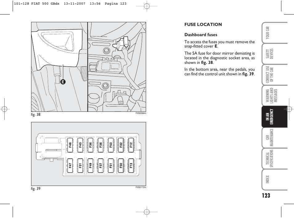 FIAT 500 User Manual | Page 124 / 178
