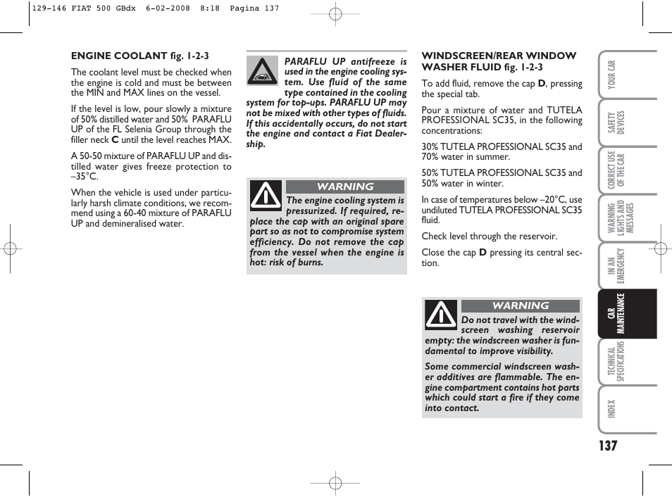 FIAT 500 User Manual | Page 138 / 178