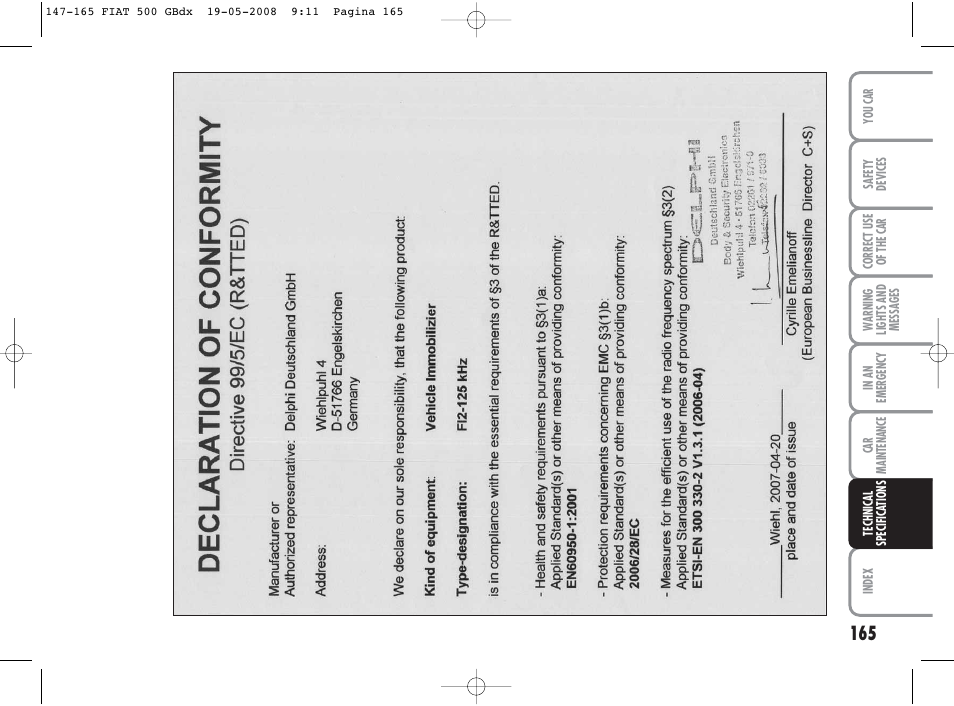 FIAT 500 User Manual | Page 166 / 178
