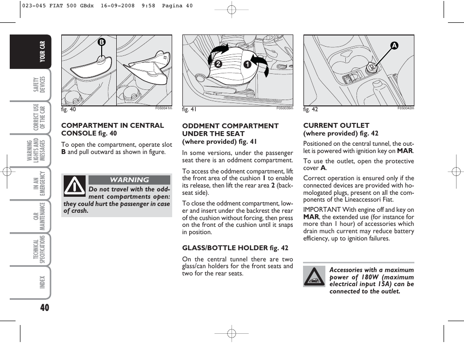 FIAT 500 User Manual | Page 41 / 178