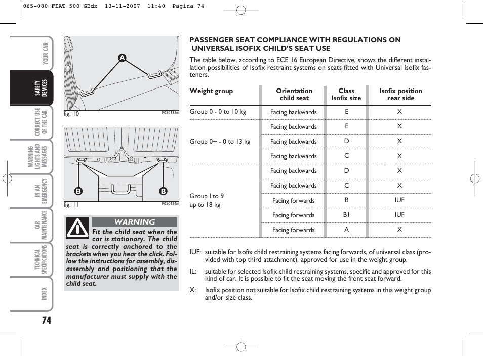 FIAT 500 User Manual | Page 75 / 178