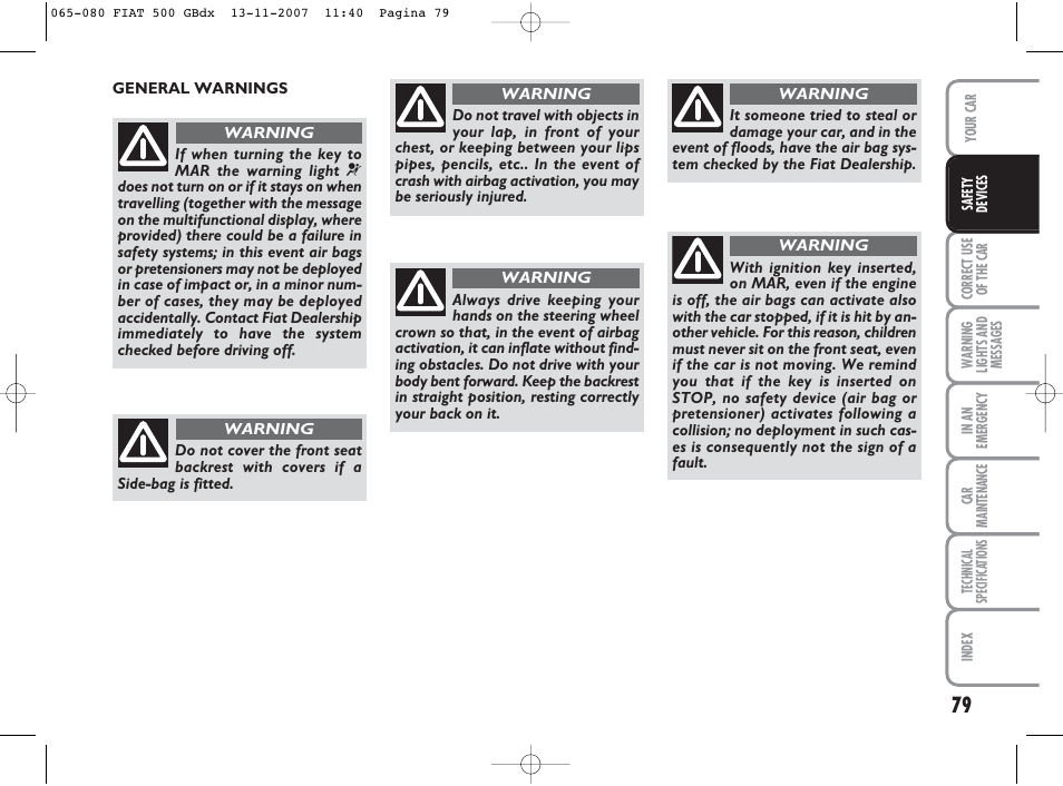 FIAT 500 User Manual | Page 80 / 178