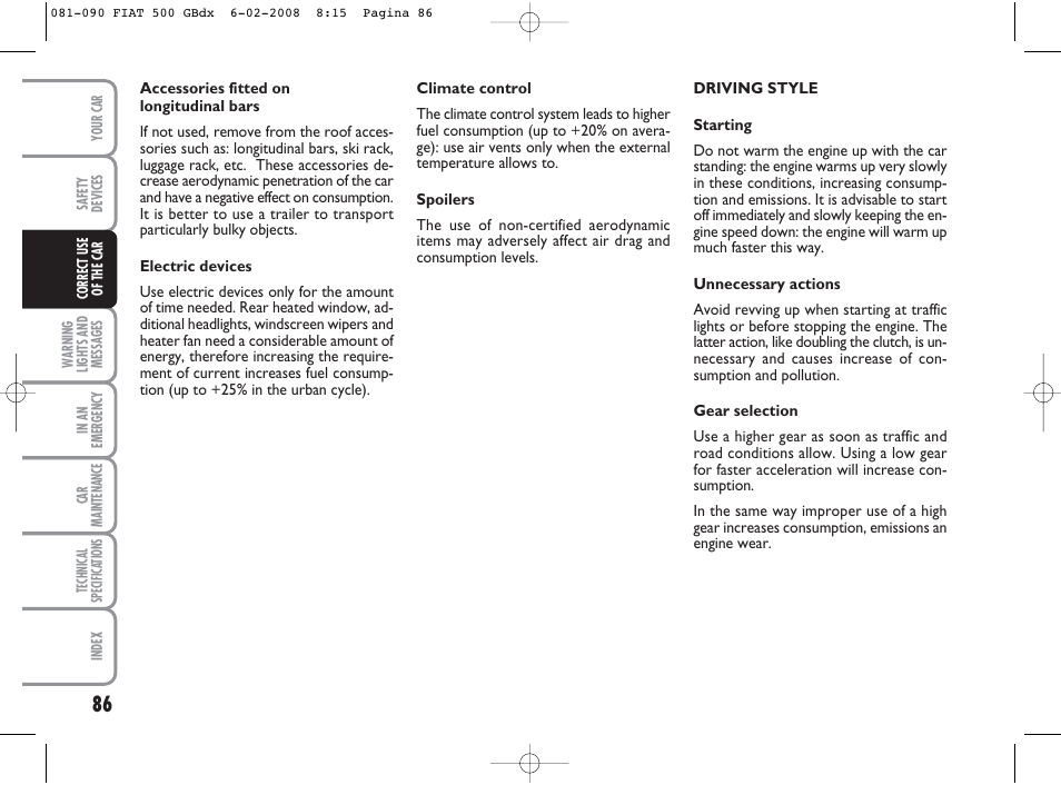 FIAT 500 User Manual | Page 87 / 178