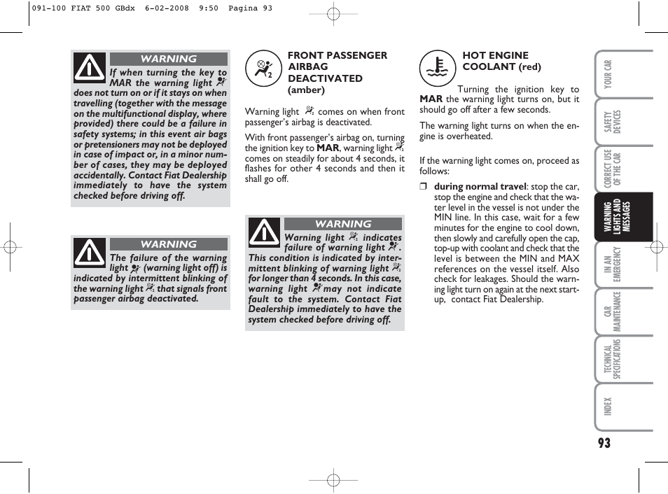 FIAT 500 User Manual | Page 94 / 178