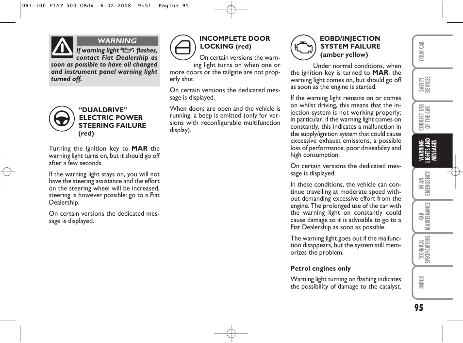 FIAT 500 User Manual | Page 96 / 178