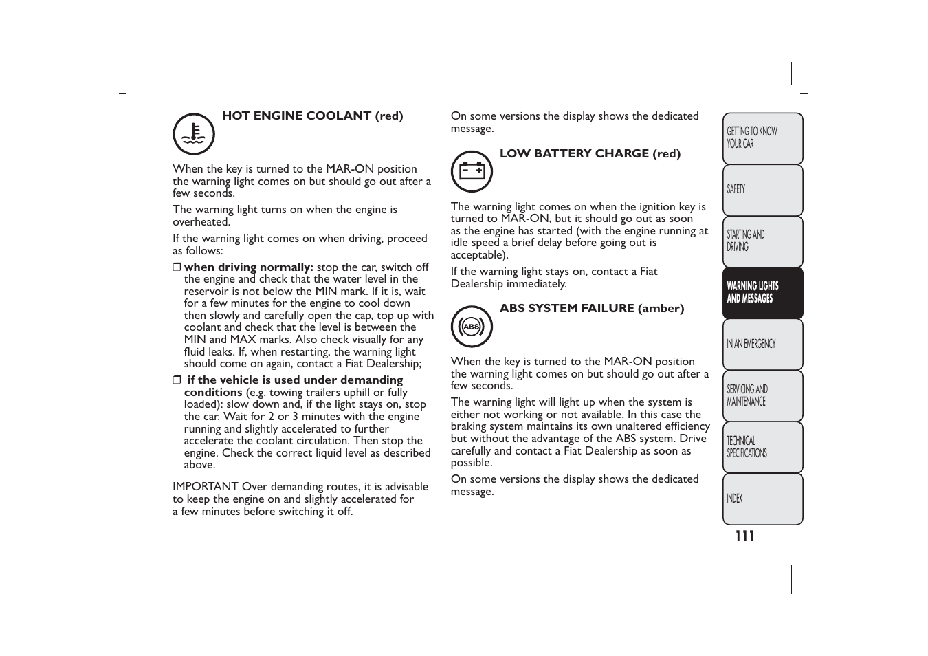 FIAT 500 User Manual | Page 112 / 218