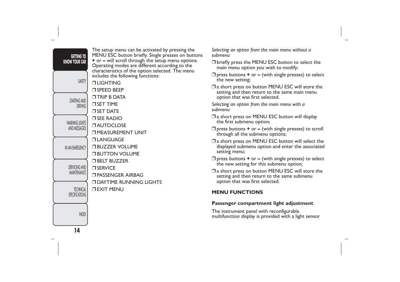 FIAT 500 User Manual | Page 15 / 218