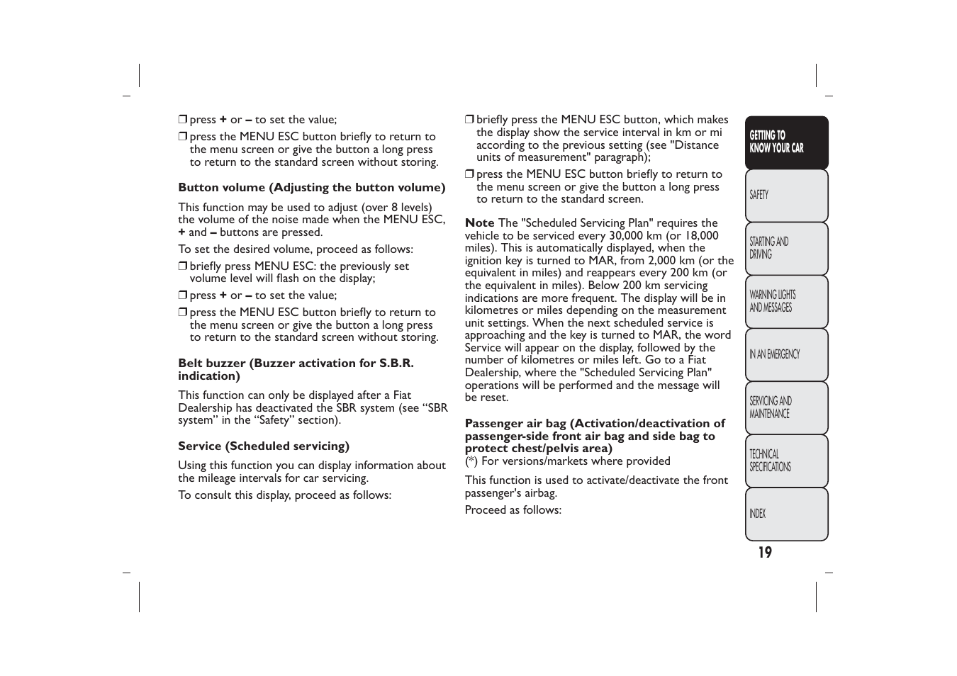 FIAT 500 User Manual | Page 20 / 218