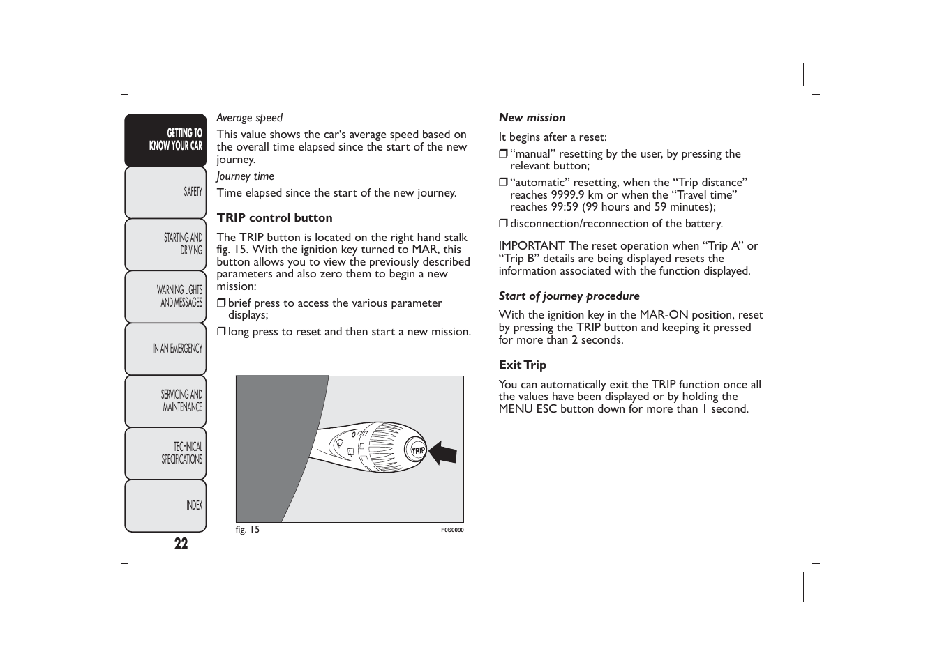 FIAT 500 User Manual | Page 23 / 218
