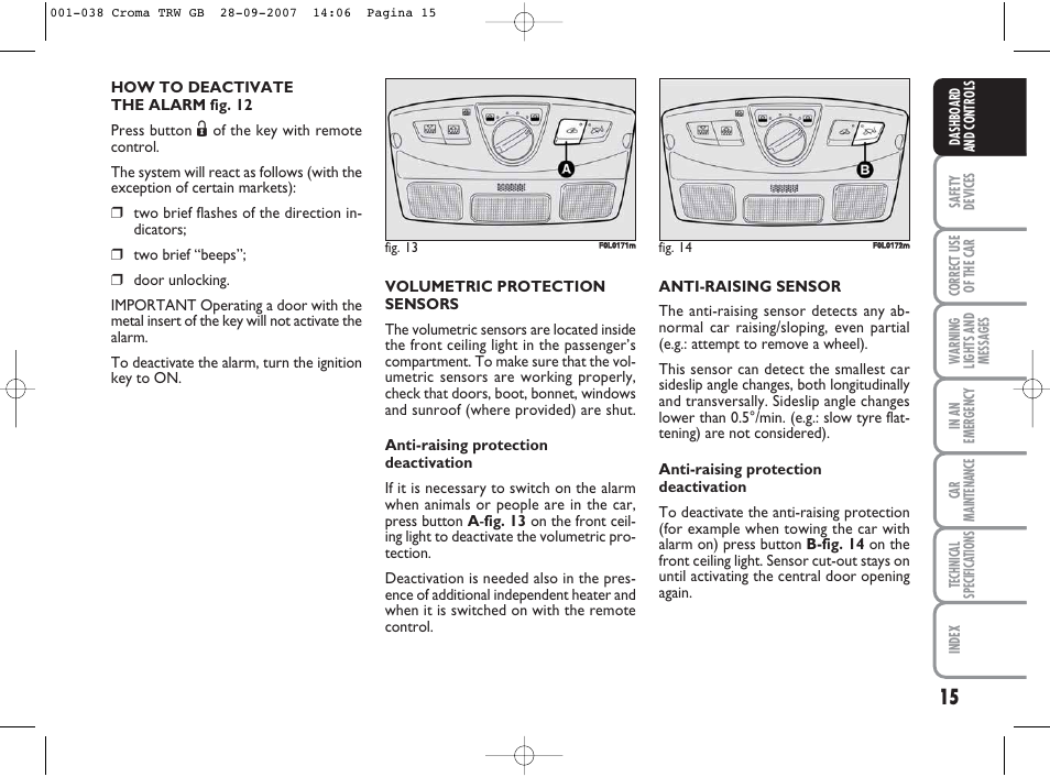 FIAT Croma User Manual | Page 16 / 258