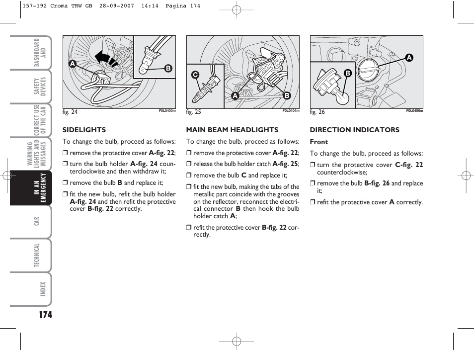 FIAT Croma User Manual | Page 175 / 258