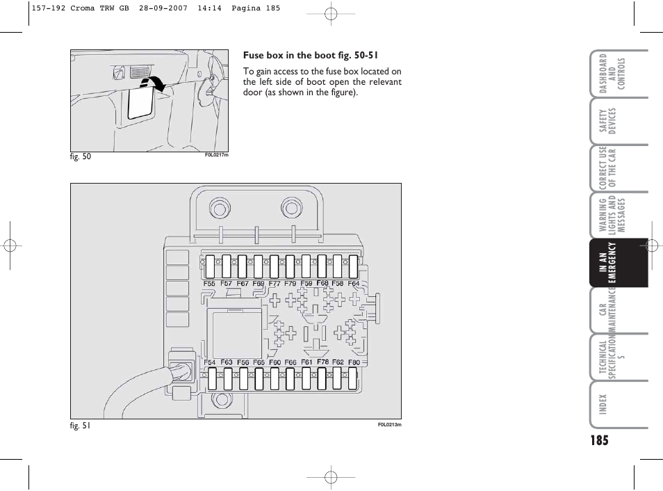 FIAT Croma User Manual | Page 186 / 258