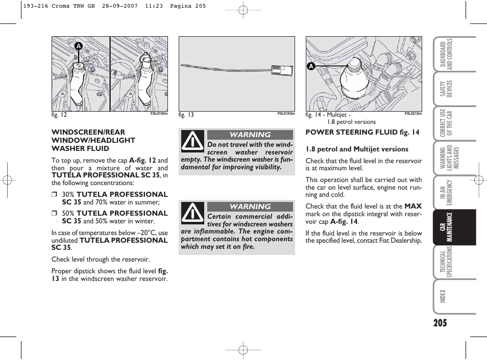 FIAT Croma User Manual | Page 206 / 258