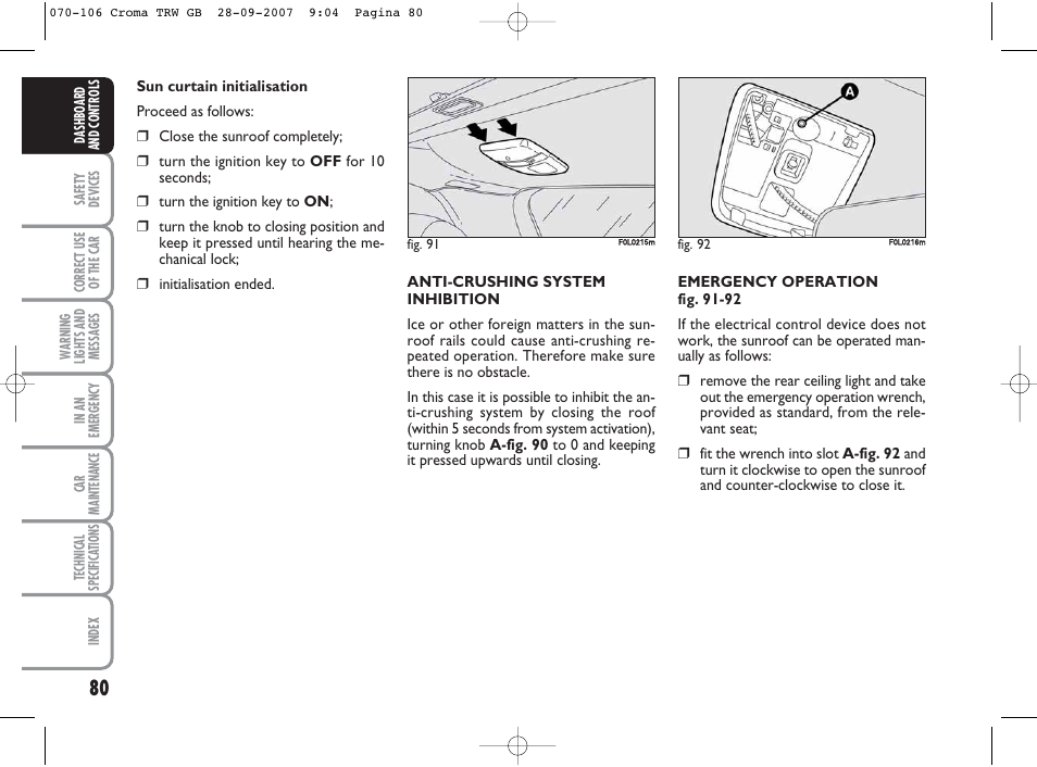 FIAT Croma User Manual | Page 81 / 258