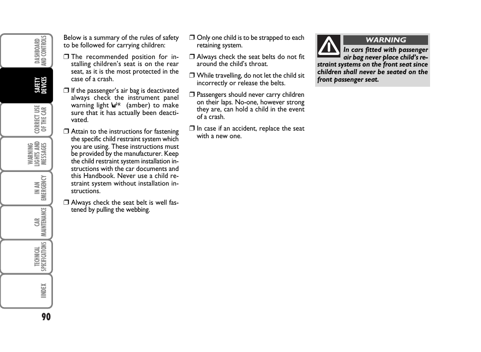 FIAT Panda Classic User Manual | Page 92 / 207