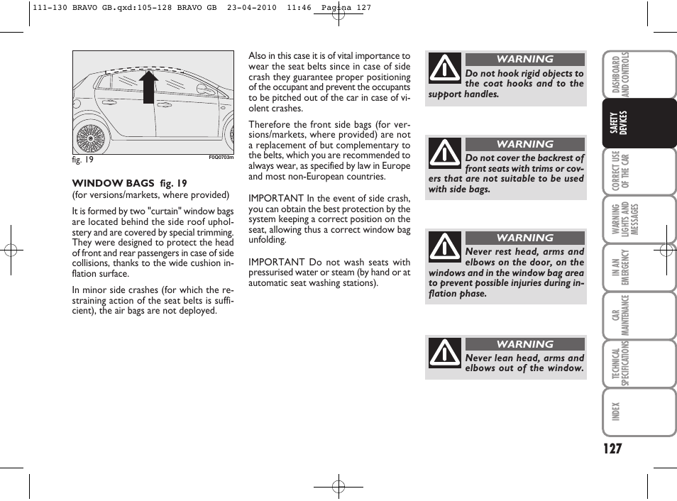 FIAT Bravo User Manual | Page 129 / 263