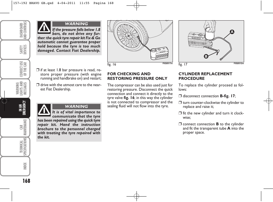 FIAT Bravo User Manual | Page 170 / 263
