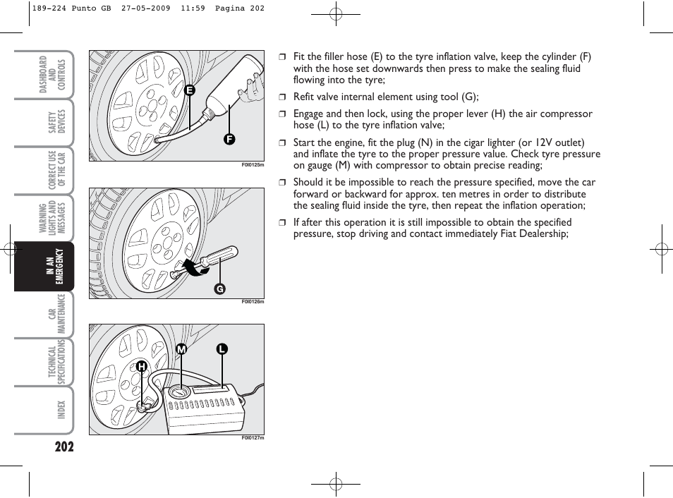 FIAT Punto User Manual | Page 203 / 282