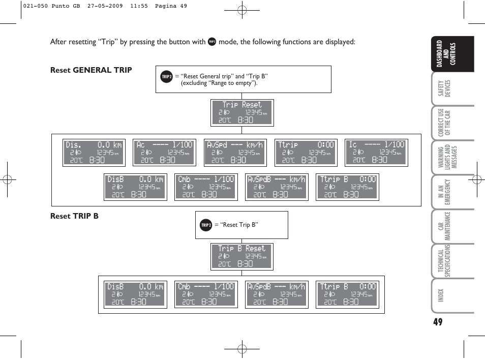 FIAT Punto User Manual | Page 50 / 282