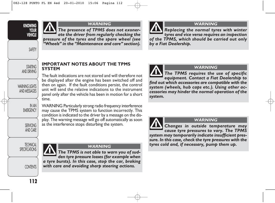 FIAT Punto Evo User Manual | Page 113 / 270