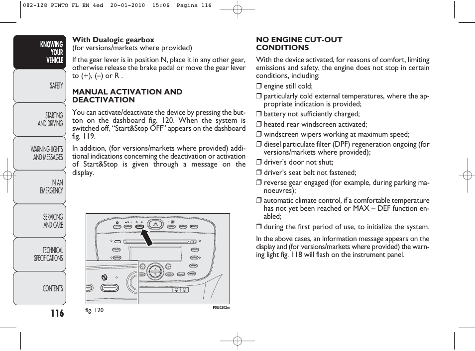 FIAT Punto Evo User Manual | Page 117 / 270