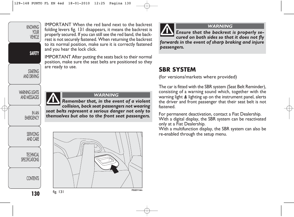 FIAT Punto Evo User Manual | Page 131 / 270