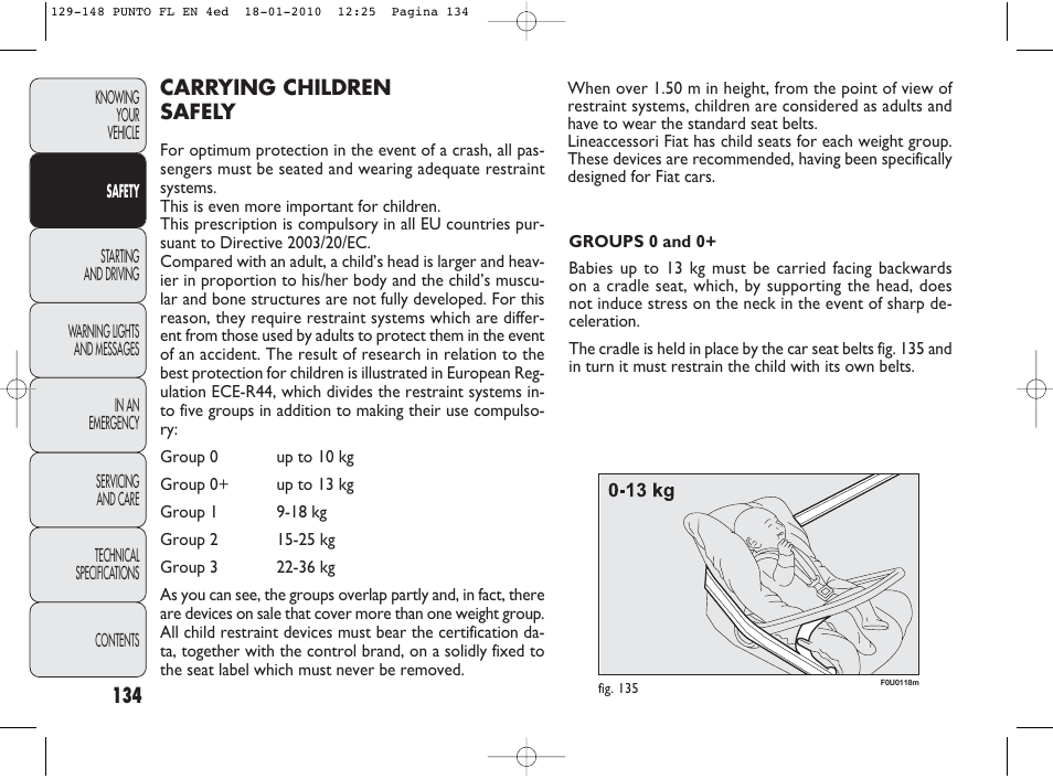 FIAT Punto Evo User Manual | Page 135 / 270