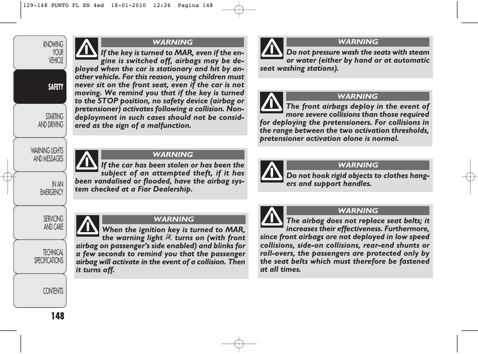 FIAT Punto Evo User Manual | Page 149 / 270