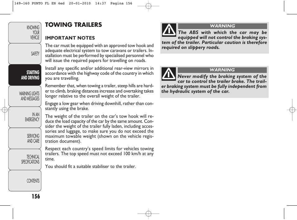 FIAT Punto Evo User Manual | Page 157 / 270