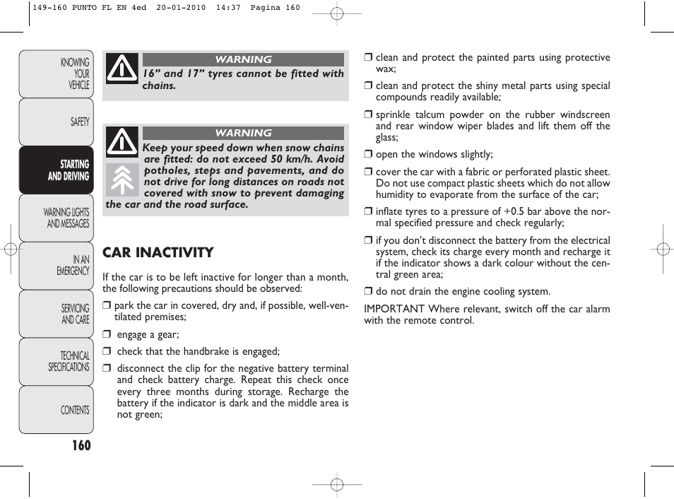 FIAT Punto Evo User Manual | Page 161 / 270