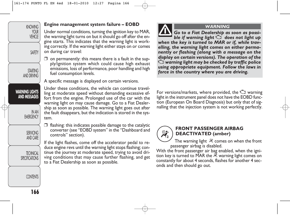 FIAT Punto Evo User Manual | Page 167 / 270