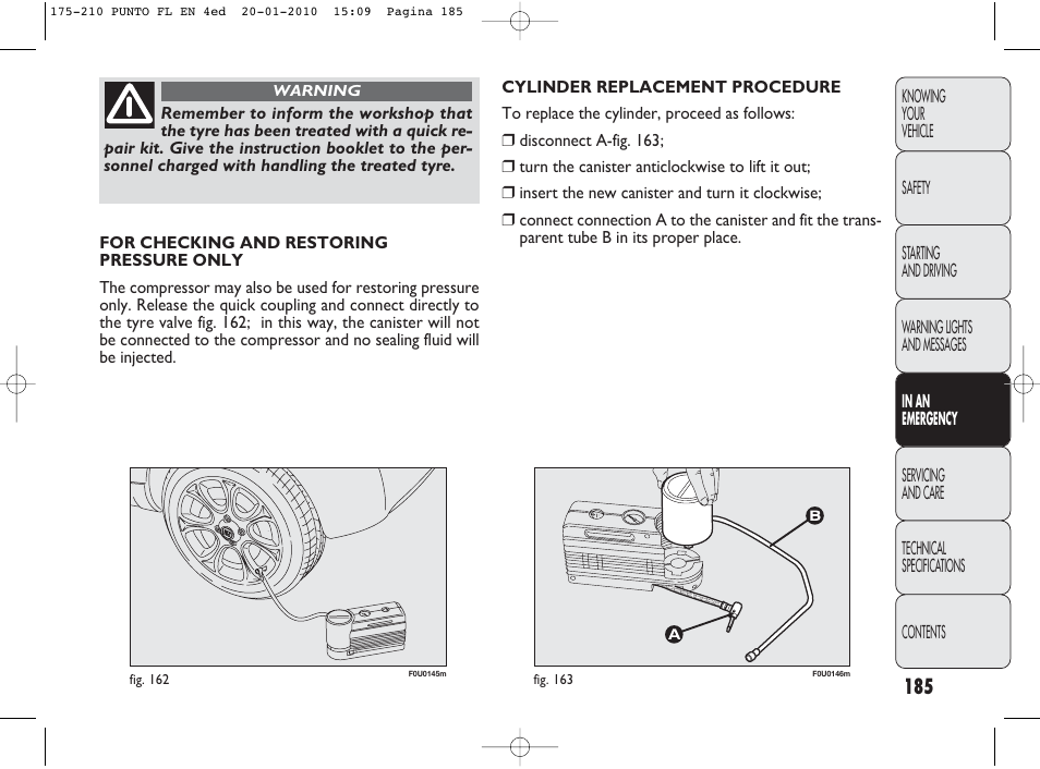 FIAT Punto Evo User Manual | Page 186 / 270