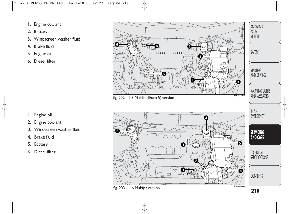 FIAT Punto Evo User Manual | Page 220 / 270