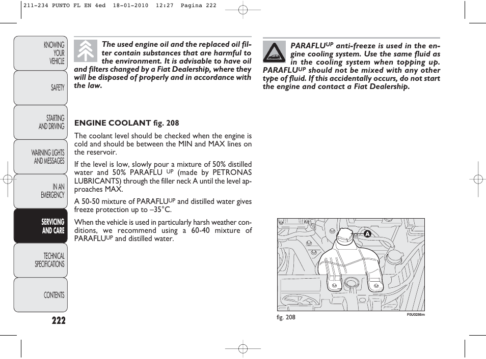 FIAT Punto Evo User Manual | Page 223 / 270