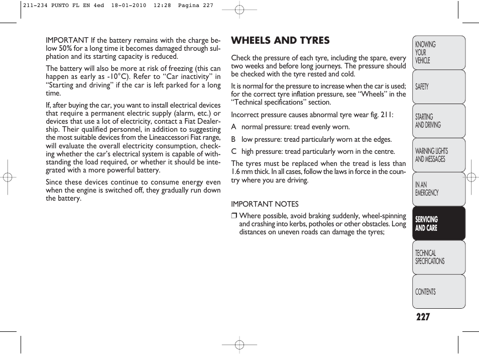 FIAT Punto Evo User Manual | Page 228 / 270