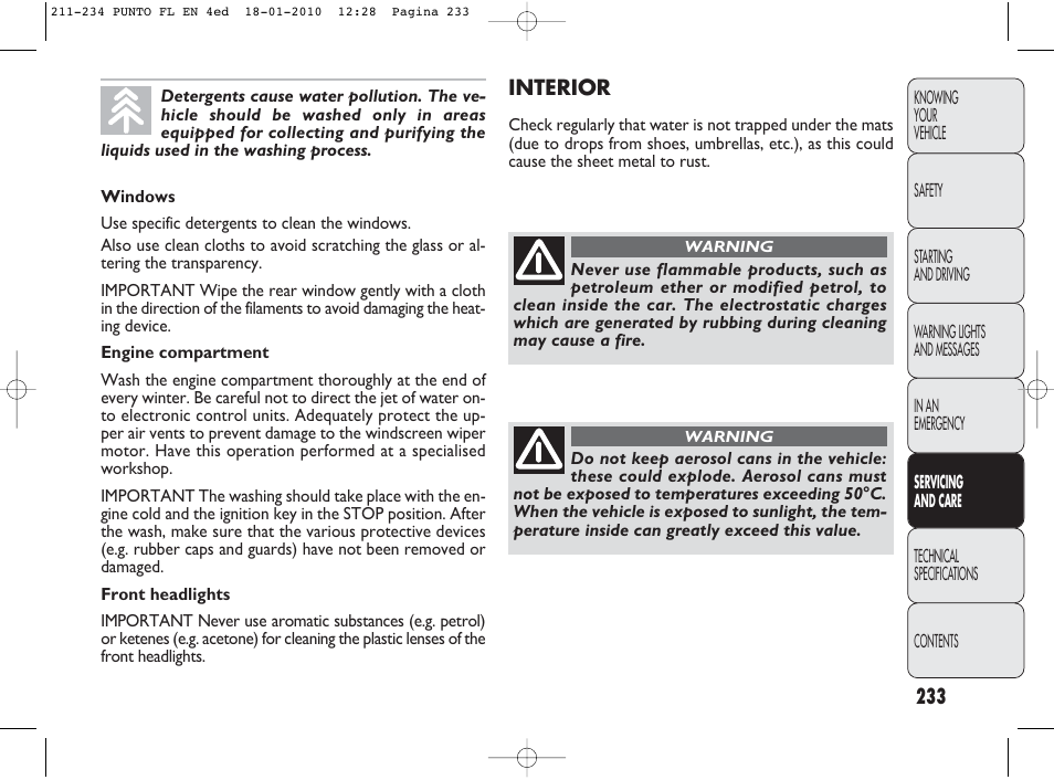 FIAT Punto Evo User Manual | Page 234 / 270