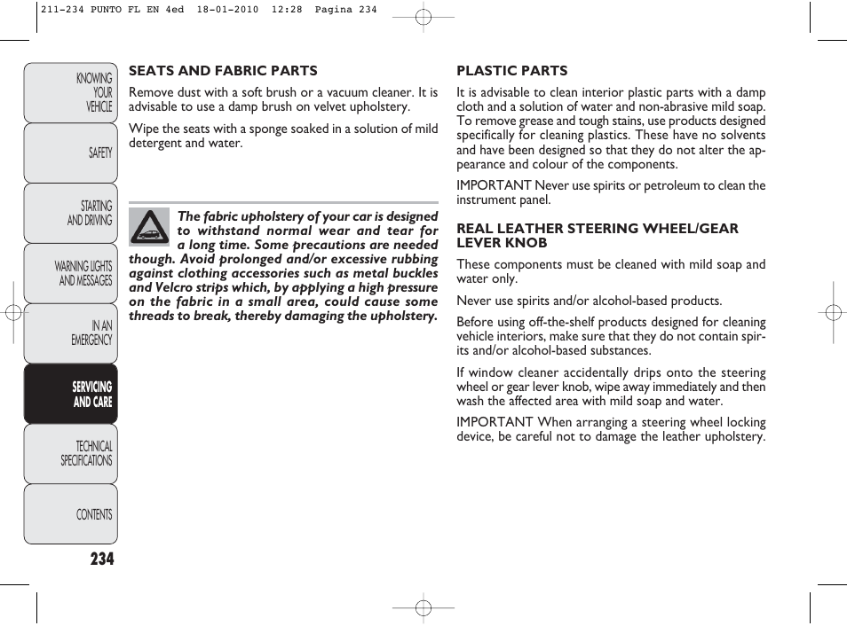 FIAT Punto Evo User Manual | Page 235 / 270