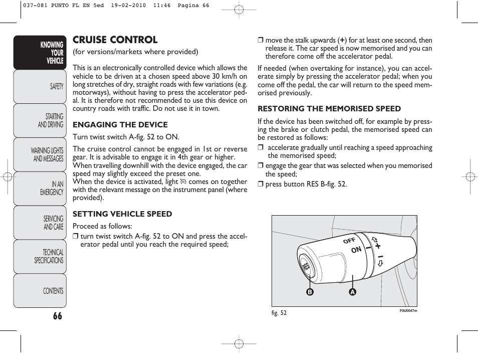 FIAT Punto Evo User Manual | Page 67 / 270
